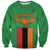 Personalised Zambia Sweatshirt Flag Style Mix Kente Pattern