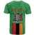 Personalised Zambia T Shirt Flag Style Mix Kente Pattern