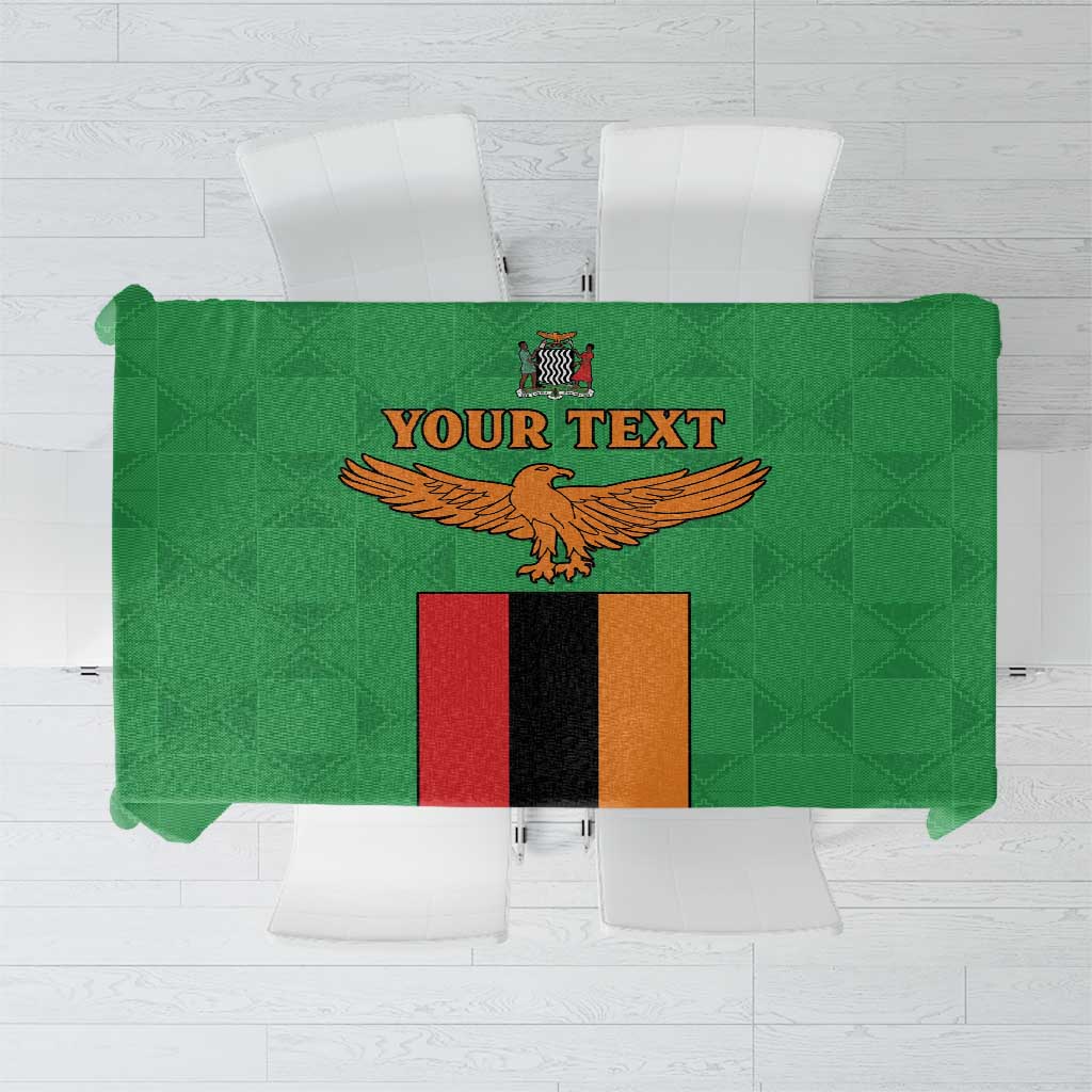 Personalised Zambia Tablecloth Flag Style Mix Kente Pattern