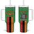 Personalised Zambia Tumbler With Handle Flag Style Mix Kente Pattern