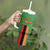 Personalised Zambia Tumbler With Handle Flag Style Mix Kente Pattern