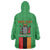 Personalised Zambia Wearable Blanket Hoodie Flag Style Mix Kente Pattern