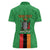 Personalised Zambia Women Polo Shirt Flag Style Mix Kente Pattern