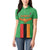 Personalised Zambia Women Polo Shirt Flag Style Mix Kente Pattern