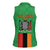 Personalised Zambia Women Sleeveless Polo Shirt Flag Style Mix Kente Pattern