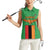 Personalised Zambia Women Sleeveless Polo Shirt Flag Style Mix Kente Pattern