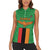 Personalised Zambia Women Sleeveless Polo Shirt Flag Style Mix Kente Pattern