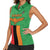 Personalised Zambia Women Sleeveless Polo Shirt Flag Style Mix Kente Pattern