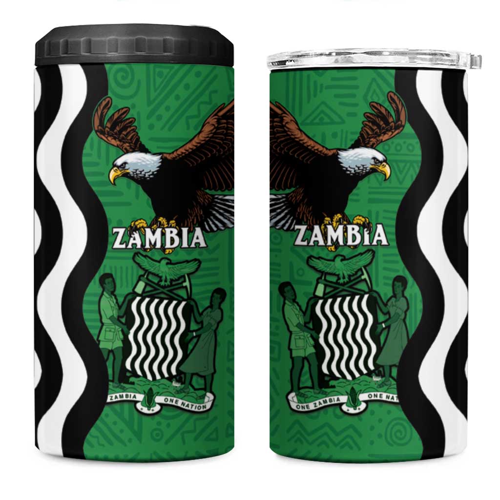 Zambia 4 in 1 Can Cooler Tumbler One Zambia One Nation