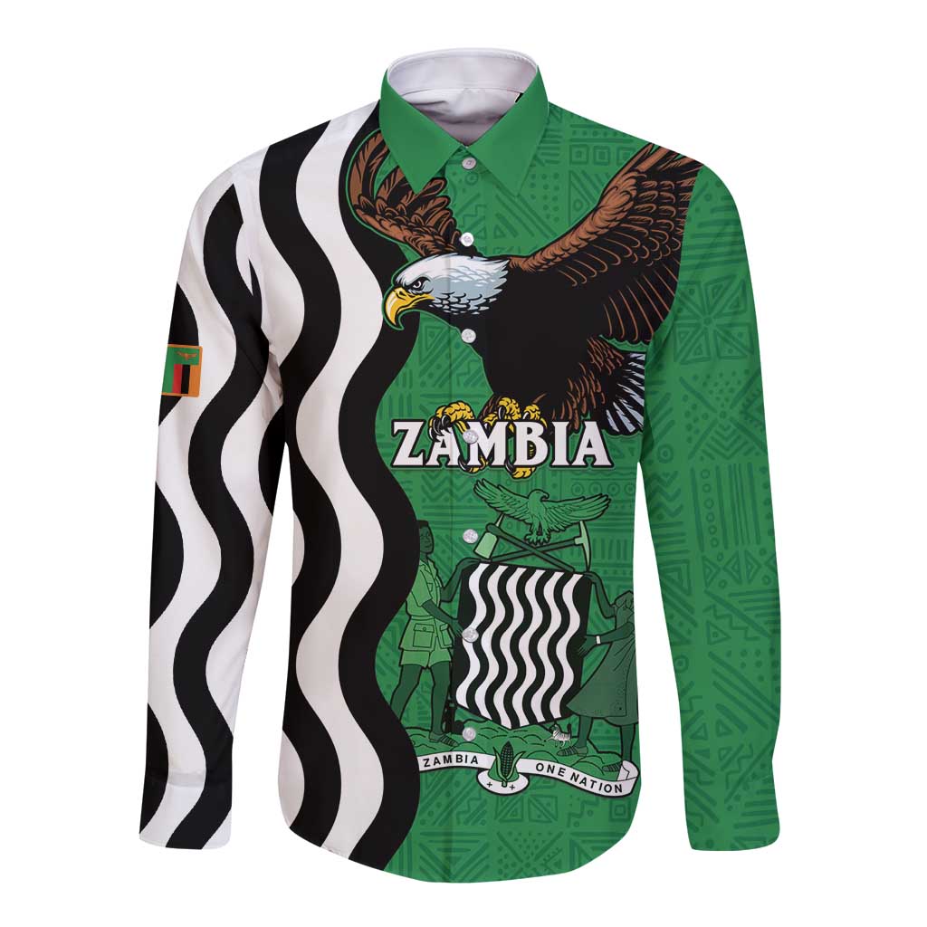 Zambia Long Sleeve Button Shirt One Zambia One Nation