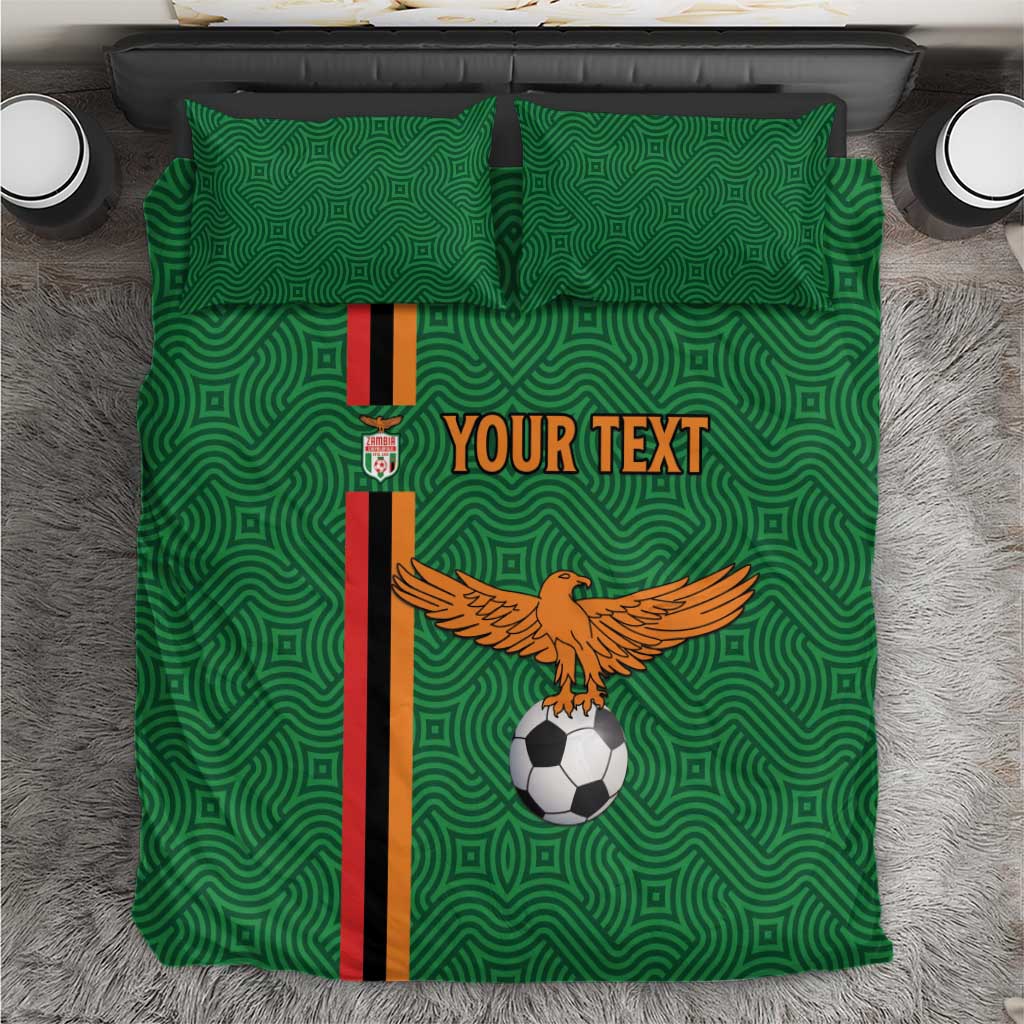 Custom Zambia Football Bedding Set Go Copper Bullets