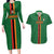 Custom Zambia Football Couples Matching Long Sleeve Bodycon Dress and Hawaiian Shirt Go Copper Bullets