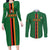 Custom Zambia Football Couples Matching Long Sleeve Bodycon Dress and Long Sleeve Button Shirt Go Copper Bullets