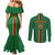 Custom Zambia Football Couples Matching Mermaid Dress and Long Sleeve Button Shirt Go Copper Bullets