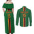 Custom Zambia Football Couples Matching Off Shoulder Maxi Dress and Long Sleeve Button Shirt Go Copper Bullets