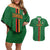 Custom Zambia Football Couples Matching Off Shoulder Short Dress and Hawaiian Shirt Go Copper Bullets