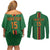 Custom Zambia Football Couples Matching Off Shoulder Short Dress and Long Sleeve Button Shirt Go Copper Bullets