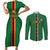 Custom Zambia Football Couples Matching Short Sleeve Bodycon Dress and Long Sleeve Button Shirt Go Copper Bullets