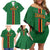 Custom Zambia Football Family Matching Off Shoulder Short Dress and Hawaiian Shirt Go Copper Bullets