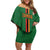 Custom Zambia Football Family Matching Off Shoulder Short Dress and Hawaiian Shirt Go Copper Bullets