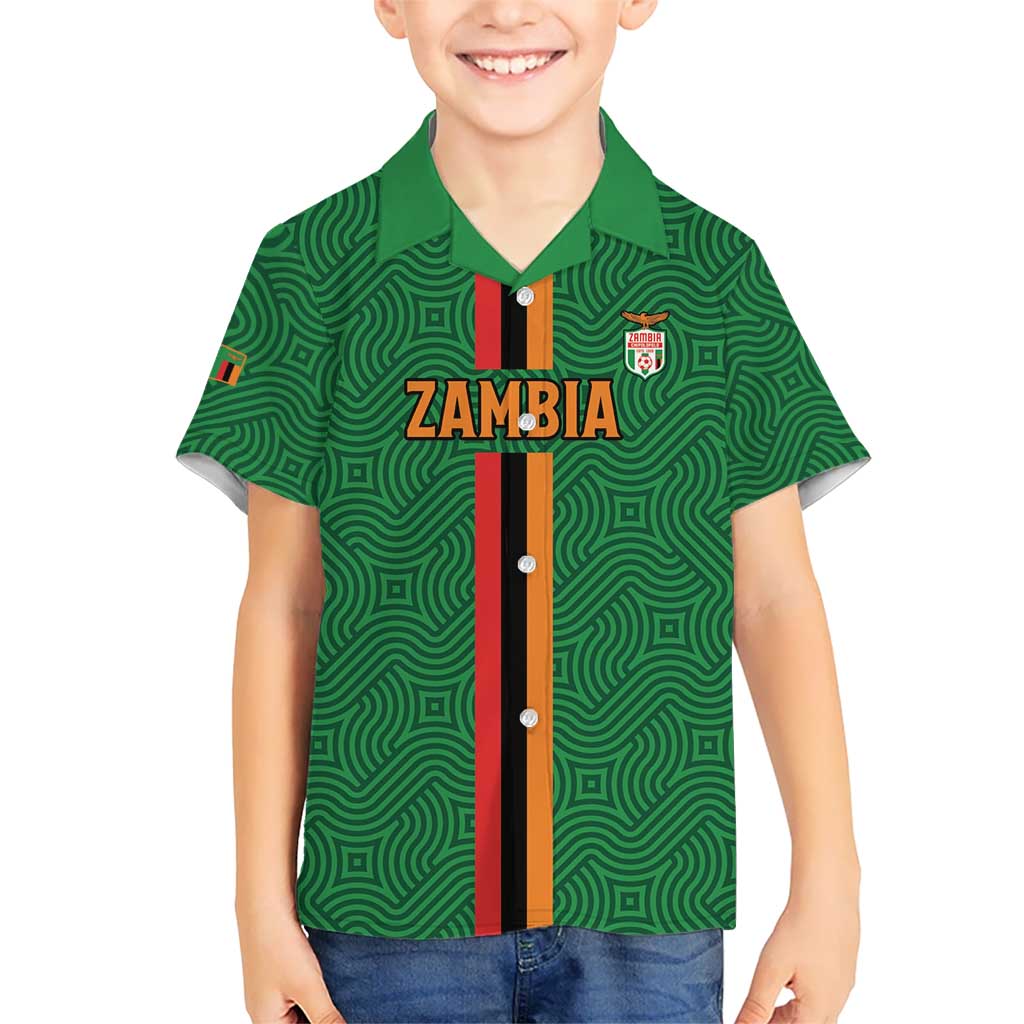 Custom Zambia Football Kid Hawaiian Shirt Go Copper Bullets