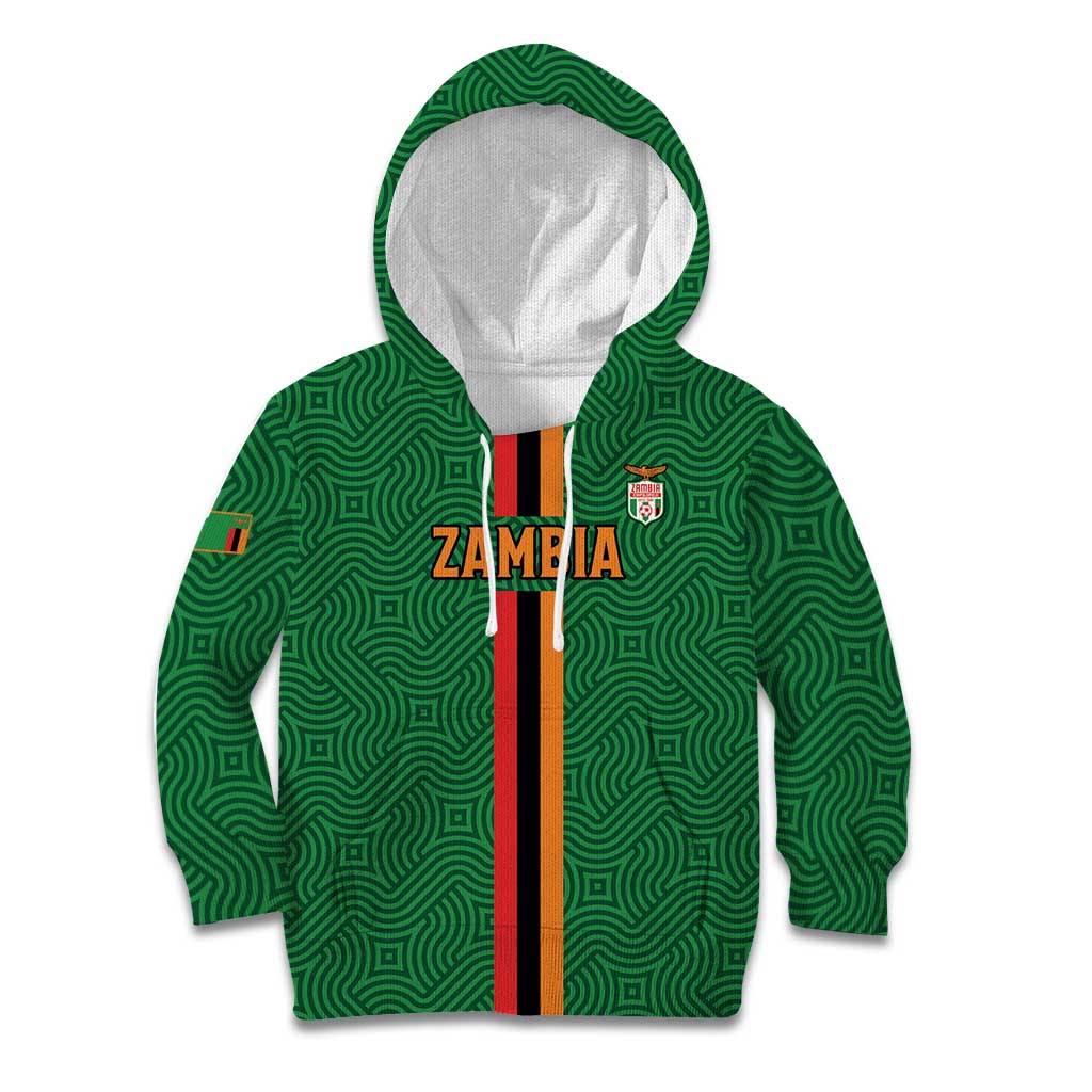 Custom Zambia Football Kid Hoodie Go Copper Bullets