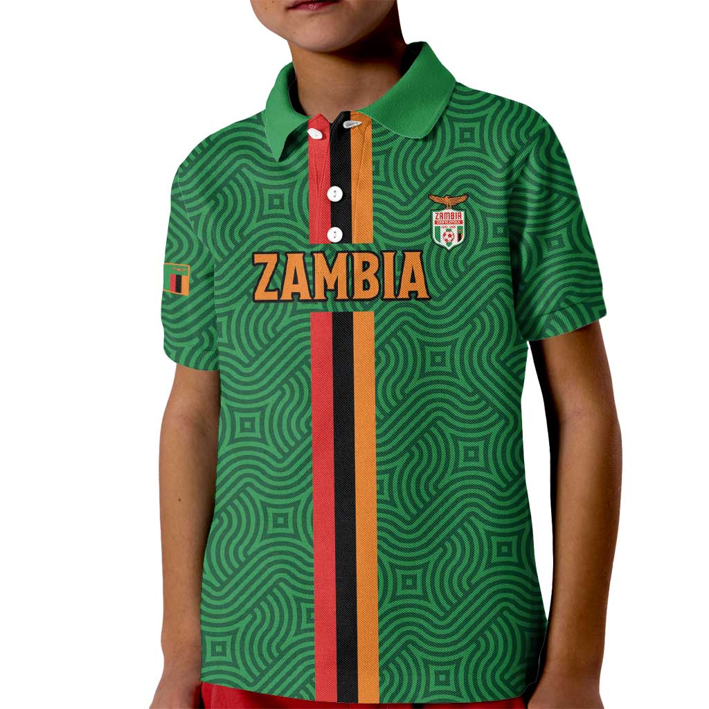 Custom Zambia Football Kid Polo Shirt Go Copper Bullets