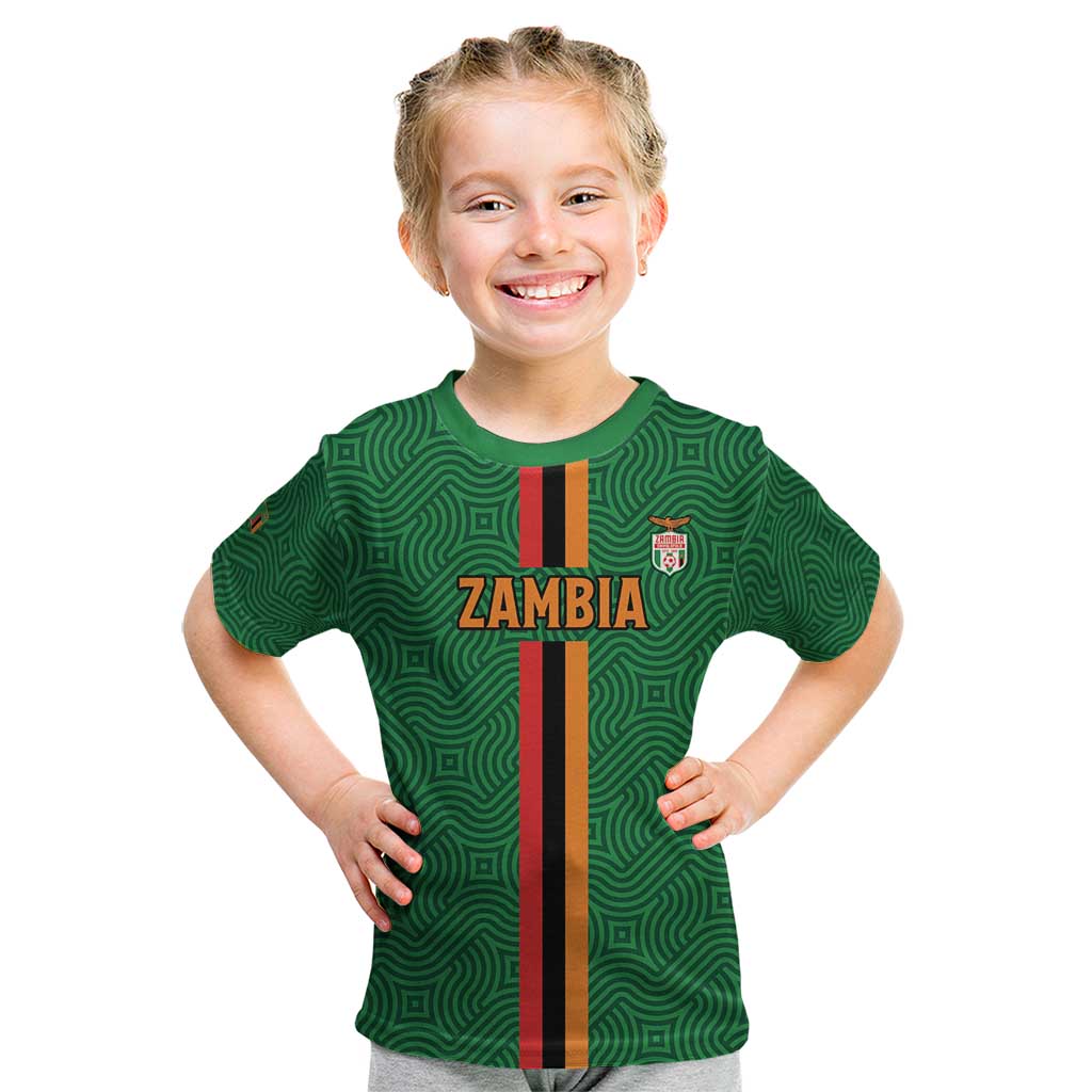 Custom Zambia Football Kid T Shirt Go Copper Bullets