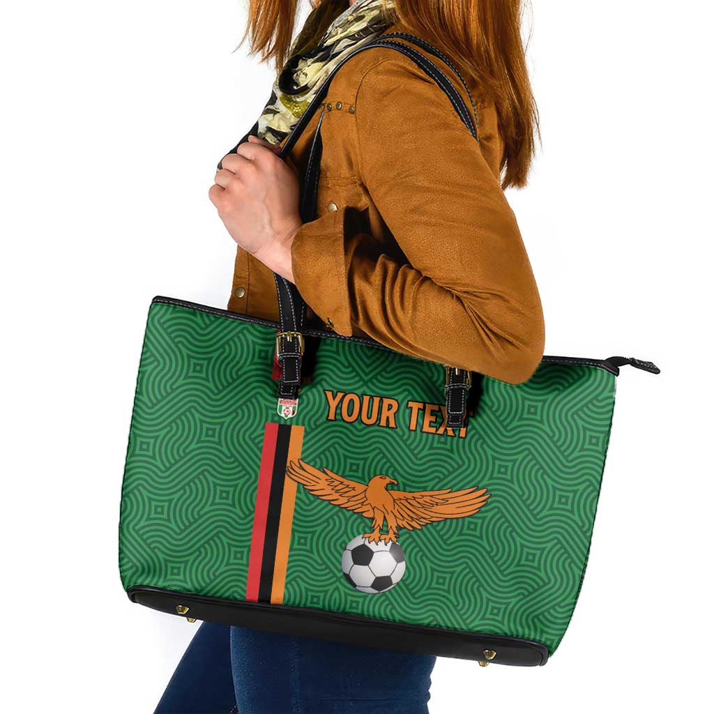 Custom Zambia Football Leather Tote Bag Go Copper Bullets