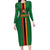 Custom Zambia Football Long Sleeve Bodycon Dress Go Copper Bullets