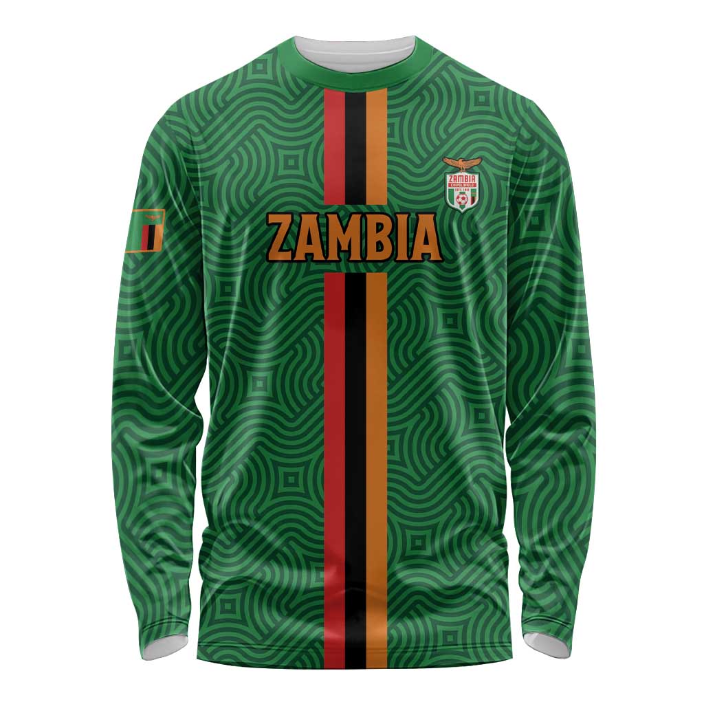 Custom Zambia Football Long Sleeve Shirt Go Copper Bullets