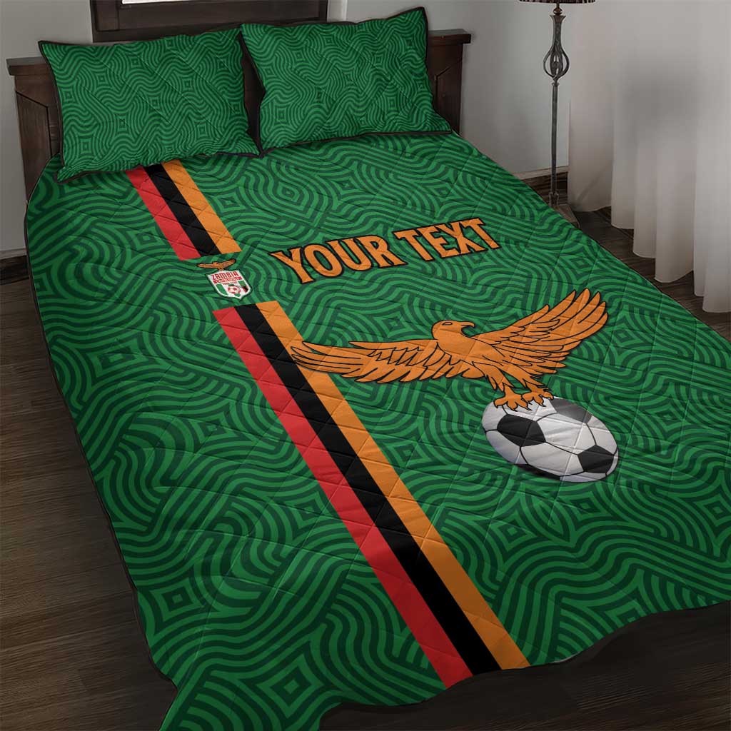 Custom Zambia Football Quilt Bed Set Go Copper Bullets