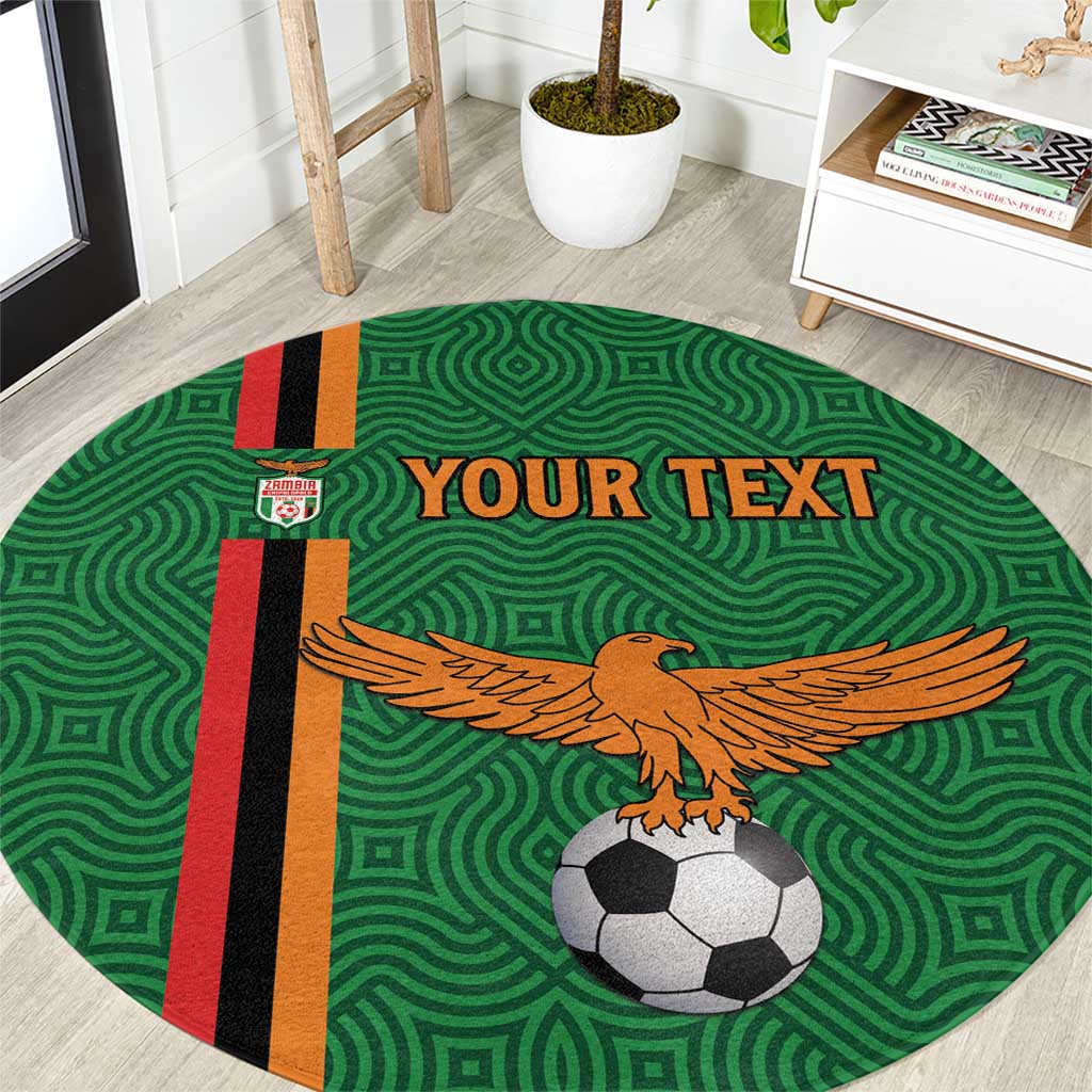 Custom Zambia Football Round Carpet Go Copper Bullets