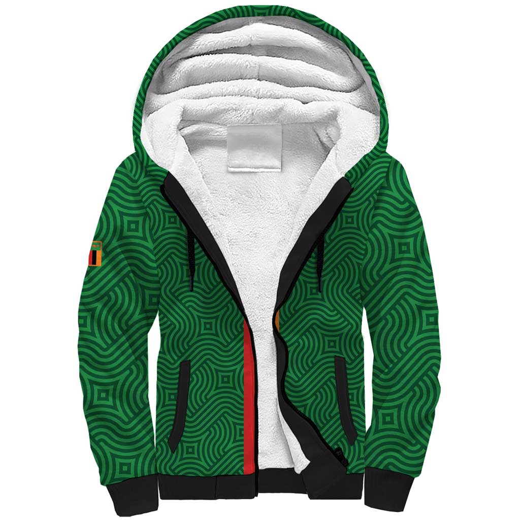 Custom Zambia Football Sherpa Hoodie Go Copper Bullets