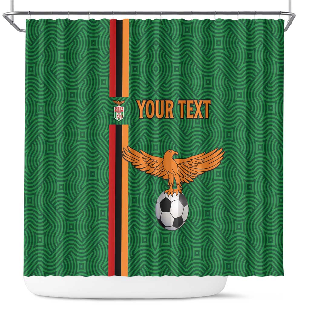 Custom Zambia Football Shower Curtain Go Copper Bullets