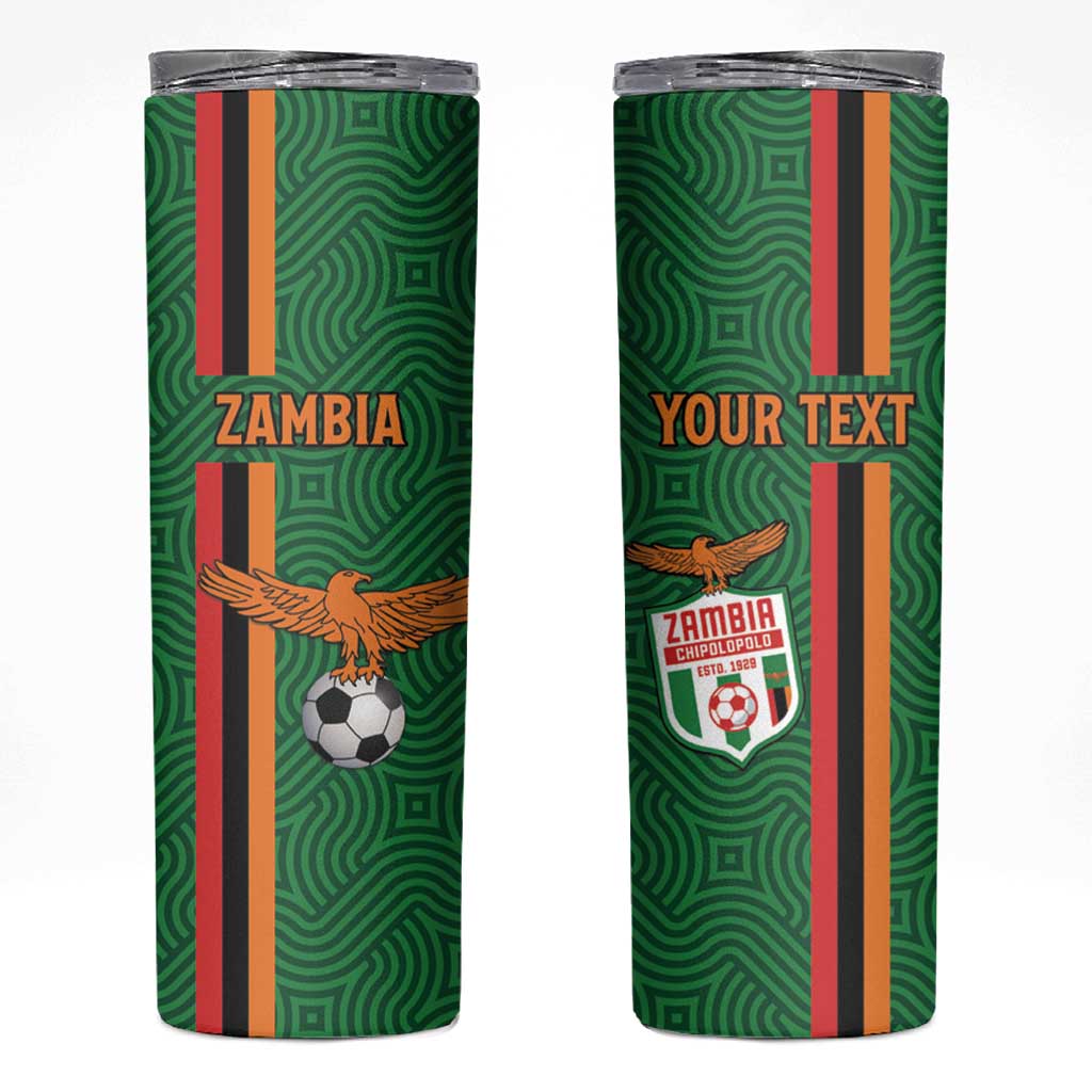 Custom Zambia Football Skinny Tumbler Go Copper Bullets