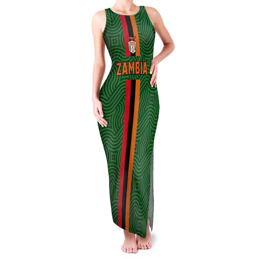 Custom Zambia Football Tank Maxi Dress Go Copper Bullets