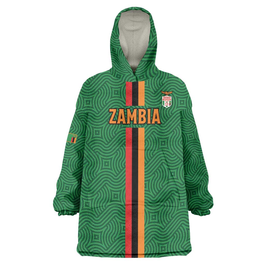 Custom Zambia Football Wearable Blanket Hoodie Go Copper Bullets