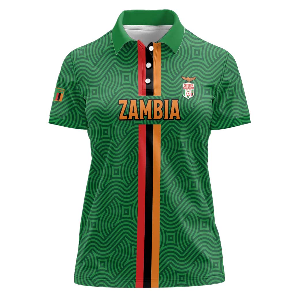 Custom Zambia Football Women Polo Shirt Go Copper Bullets