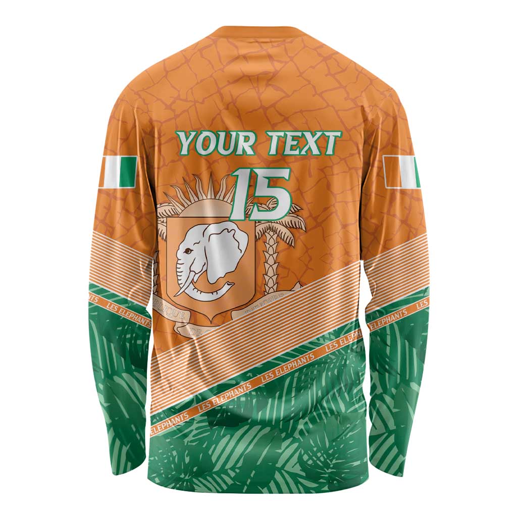 Ivory Coast Rugby Custom Long Sleeve Shirt Allez Les Elephants