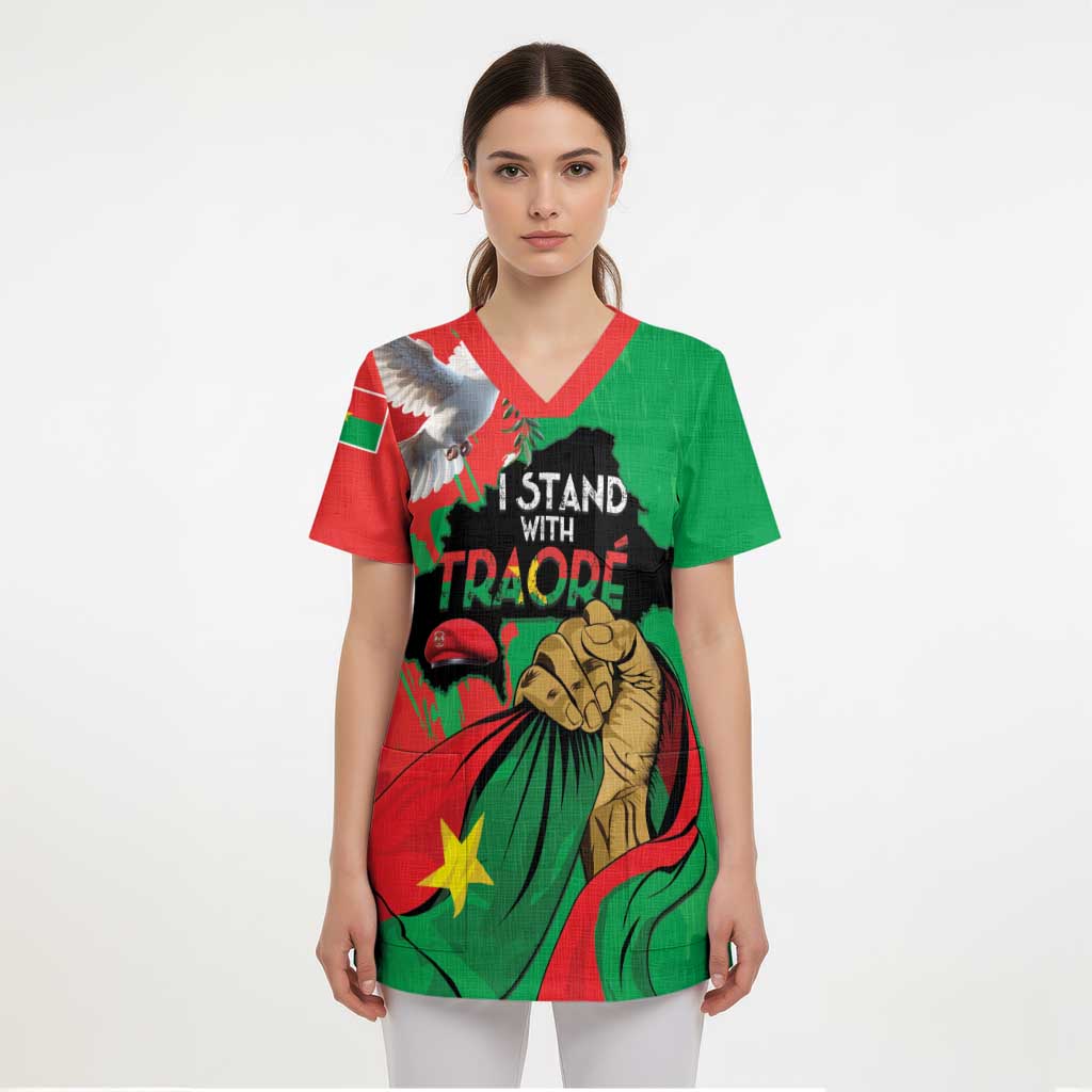 Traore Burkina Faso Scrub Top I Stand With Traore - Wonder Print Shop