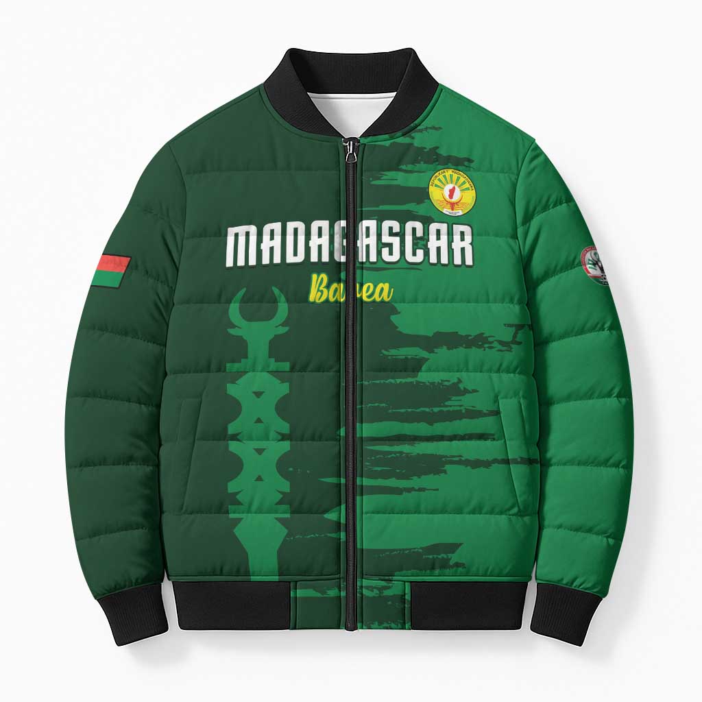 Custom Madagascar Football Bomber Puffer Jacket Go Barea - Wonder Print Shop