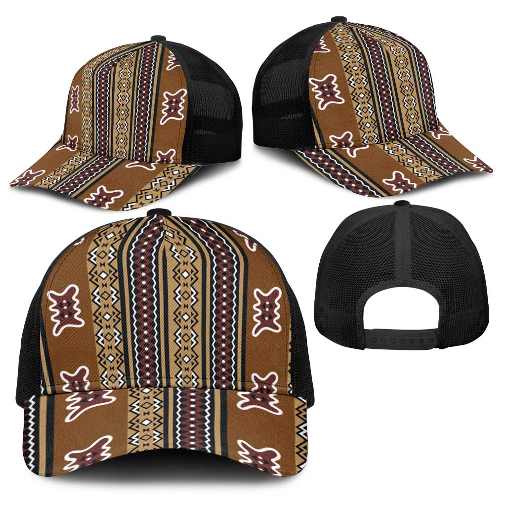 Mali Bologan Mud Cloth Pattern Baseball Net Cap - Wonder Print Shop