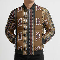 Mali Bologan Mud Cloth Pattern Bomber Puffer Jacket - Wonder Print Shop