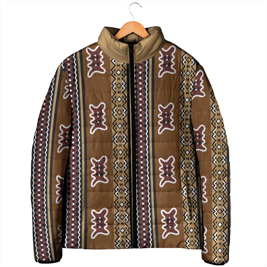 Mali Bologan Mud Cloth Pattern Padded Jacket - Wonder Print Shop