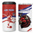 Custom Costa Rica Football 4 in 1 Can Cooler Tumbler Los Ticos With Bull Mascot - Wonder Print Shop