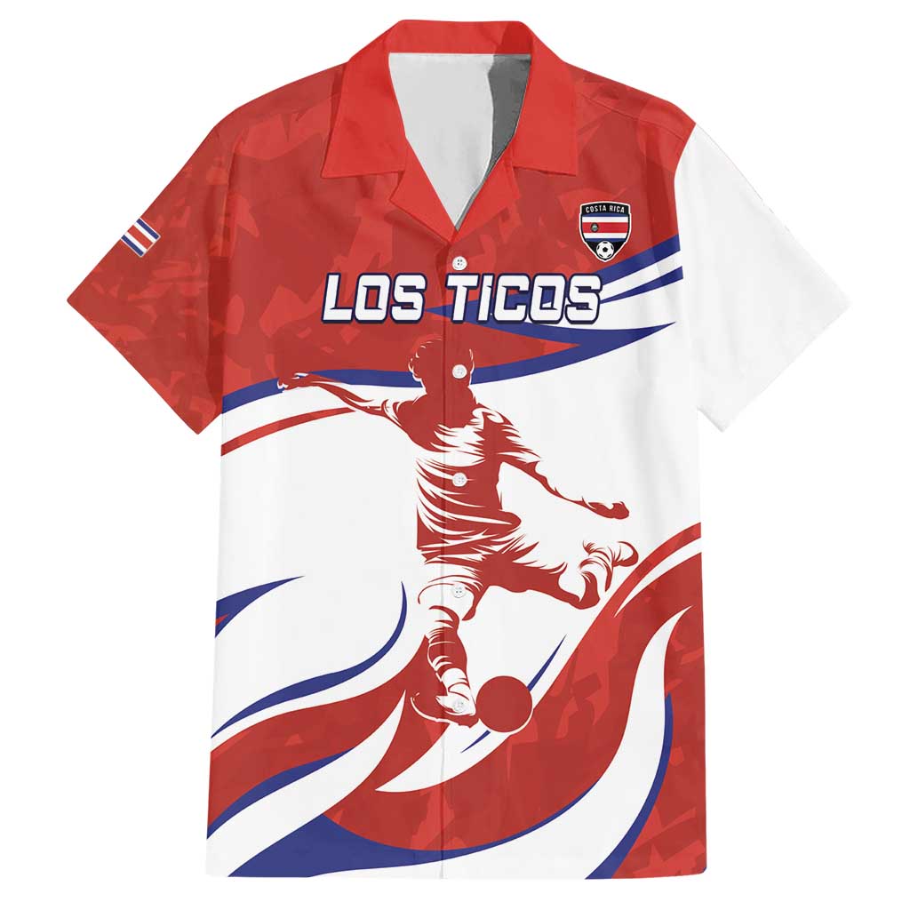 Custom Costa Rica Football Hawaiian Shirt Los Ticos With Bull Mascot - Wonder Print Shop