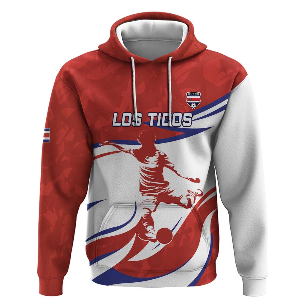 Custom Costa Rica Football Hoodie Los Ticos With Bull Mascot - Wonder Print Shop