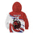 Custom Costa Rica Football Kid Hoodie Los Ticos With Bull Mascot - Wonder Print Shop