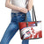 Custom Costa Rica Football Leather Tote Bag Los Ticos With Bull Mascot